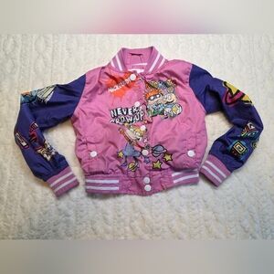 💖 Nickelodeon Rugrats Pink Bomber Jacket Girls Size 6X